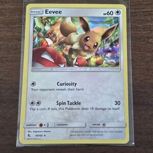 Pokemon Eevee #48 Sun & Moon Hidden Fates Holo Rare 48/68 Card